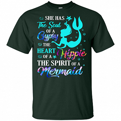 Alternative view of She Has The Soul of A Gypsy The Heart of A Hippie The Spirit of A Mermaid T-Shirt