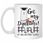 Got My Dipllama It Was No Prob-llama Ceramic Coffee Mug - Beer Stein -Water Bottle - Color Changing Mug