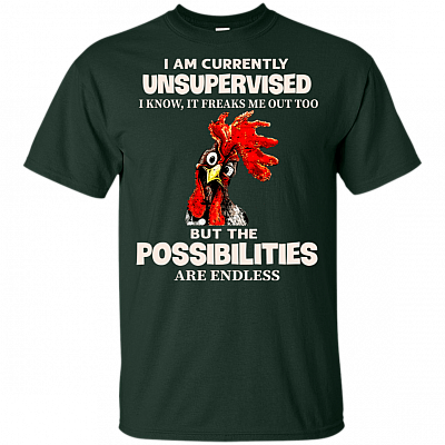 Alternative view of I Am Currently Unsupervised I Know It Freaks Me Out Rooster T-Shirt - V-Neck Shirt