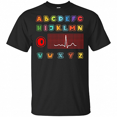Funny Alphabet PQRSTU ECG EKG Electrocardiography Wave Strip Paramedic RN Nurse T-Shirt Tee Shirt