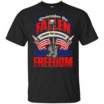 Remember_ The-Fallen I Honor_ the Sacrifice They Made-for-Our Freedom T-Shirt - Memorial Veteran Gift Shirt