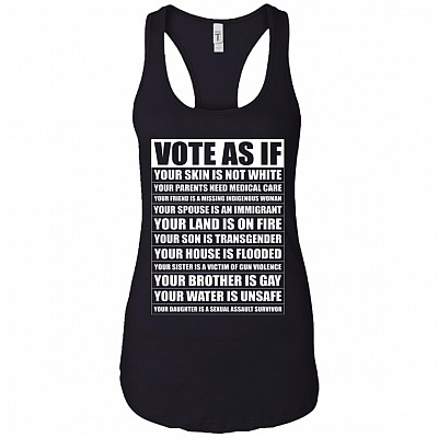 Vote As If Your Skin Is Not White Your Parents Need Medical Care Tank Top Shirt