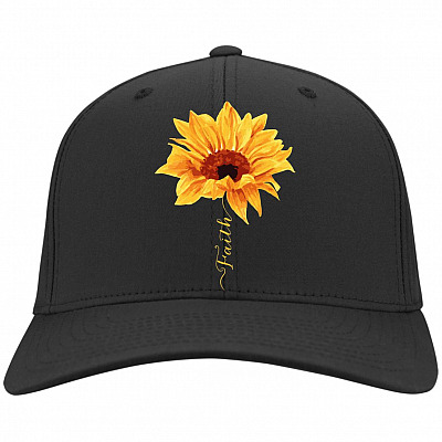 Faith Sunflower Je-sus Twill Cap - High-Profile Snapback Hat - Trucker Hat