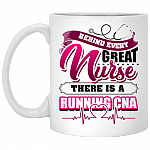 Behind Every Great Nurse There Is A Running CNA Ceramic Coffee Mug - Beer Stein -Water Bottle - Color Changing Mug