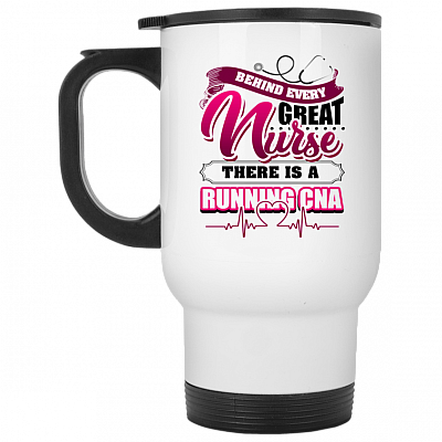 14 oz. White Travel Mug