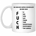 Oh Look My Entire Vocabulary On One Mug Fu-ck It Ceramic Coffee Mug - Beer Stein -Water Bottle - Color Changing Mug