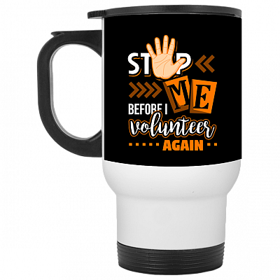 14 oz. White Travel Mug