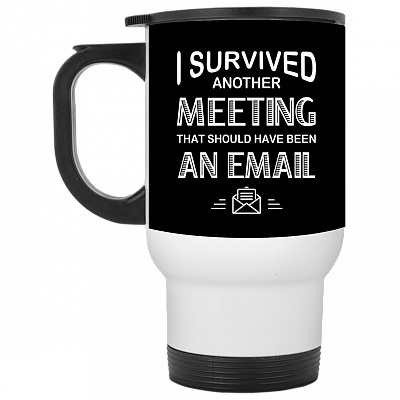 14 oz. White Travel Mug