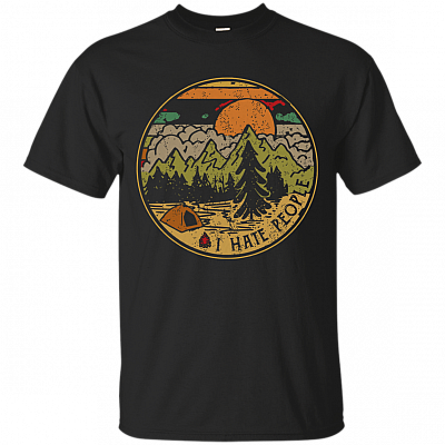 Cute Vintage Fire Camping I Hate People T-Shirt