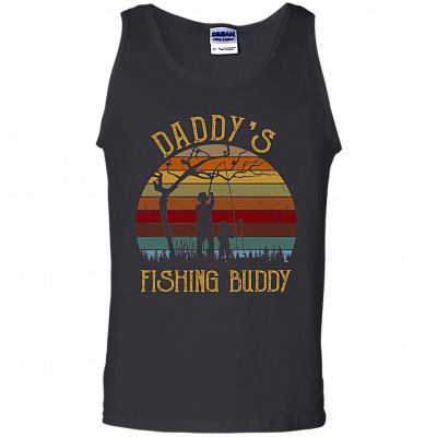 Daddy's Fishing Buddy_ Cotton Tank Top Tee - Racerback Tank Shirt - Fishing Father's Day Gift Shirt