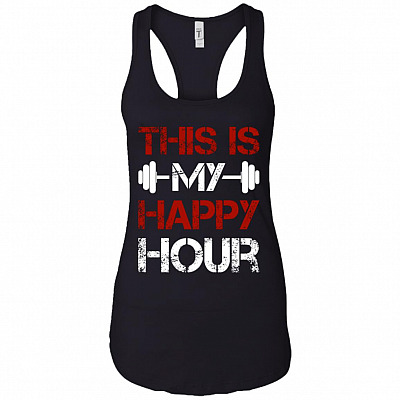 This Is My Happy Hour Cotton Tank Top Tee - Ladies Racerback Tank