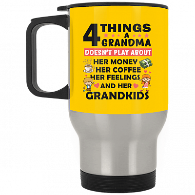 14 oz. Silver Travel Mug
