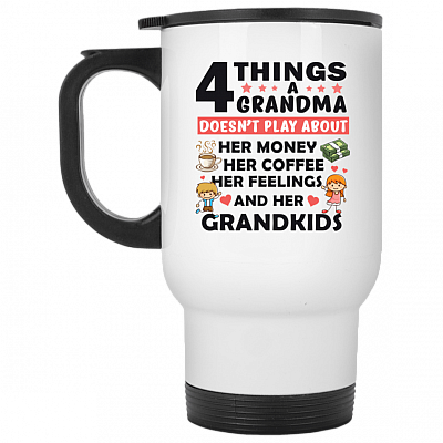 14 oz. White Travel Mug