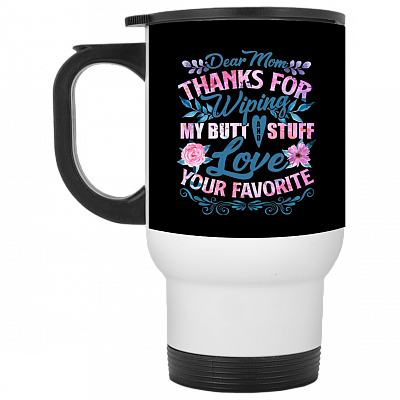 14 oz. White Travel Mug