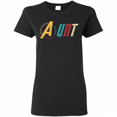 Aunt The Woman The Myth The Bad Influence Ladies Woman Vintage T-Shirt - Funny Family Auntie Bad Influence Gift Ladies Shirt