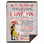 To My-Wife Sometimes Its Hard-To-Find Words Fleece Blanket - Premium Sherpa Blanket - Woven Blanket