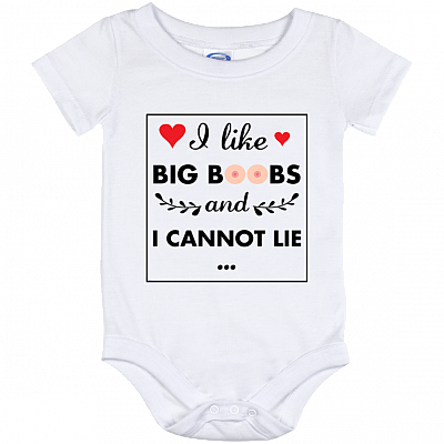 I Like Big Boobs and I Cannot Lie Baby Onesie - Funny Baby Onesie Bodysuits | Funny Cool Baby Gift Shirt