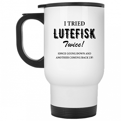 14 oz. White Travel Mug