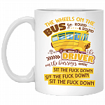 The Wheels On The Bus Go Round And Round Ceramic Coffee Mug - Beer Stein -Water Bottle - Color Changing Mug