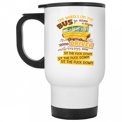 14 oz. White Travel Mug