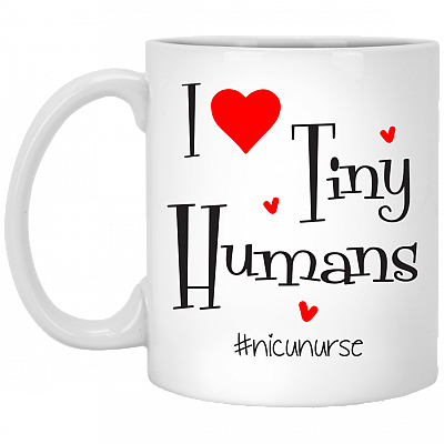 I Love Tiny Humans Nicu Nurse Ceramic Coffee Mug - Beer Stein -Water Bottle - Color Changing Mug