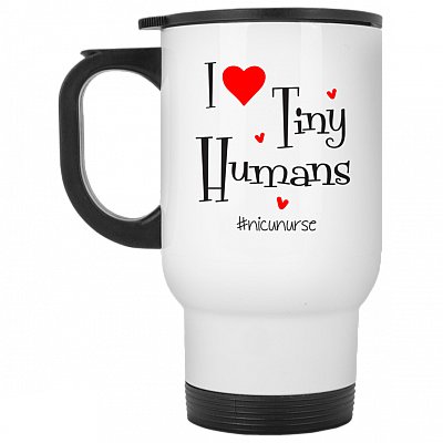 14 oz. White Travel Mug