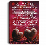 To My Gorgeous Wife Falling in Love with You Gallery Wrapped Canvas - Framed Canvas Prints - Poster - Home Decor Wall Art