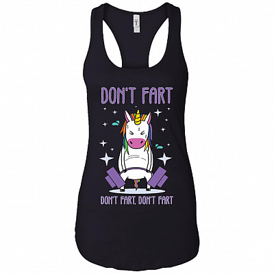 Don't Fart Funny Gym Unicorn Cotton Tank Top Tee - Racerback Tank Shirt