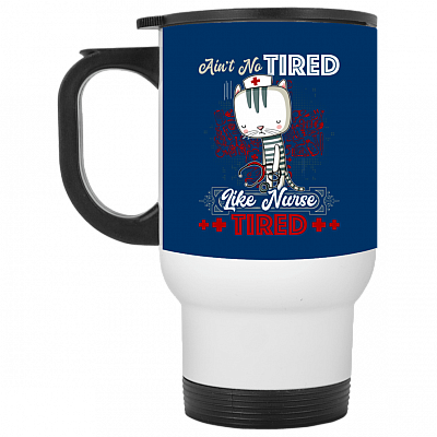 14 oz. White Travel Mug