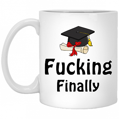 Fuc-king Finally Graduating Ceramic Coffee Mug - Beer Stein -Water Bottle - Color Changing Mug