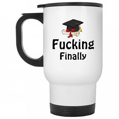 14 oz. White Travel Mug