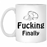 Fuc-king Finally Engagement Ceramic Coffee Mug - Beer Stein -Water Bottle - Color Changing Mug