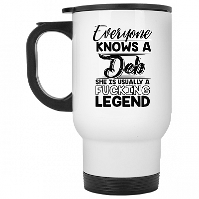 14 oz. White Travel Mug