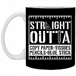 Straight Outta Copy Paper-Tissues Pencils Glue Stick Ceramic Coffee Mug - Beer Stein -Water Bottle - Color Changing Mug