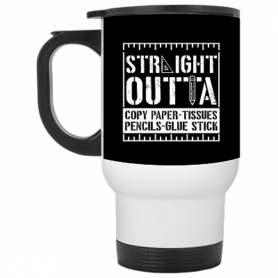 14 oz. White Travel Mug