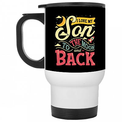 14 oz. White Travel Mug