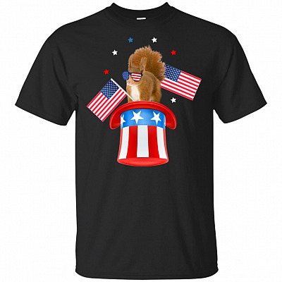 Squirrel American Flag 4th Of July T-Shirt - Magic Animal 4th Of July Tee Shirt