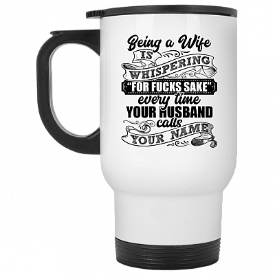14 oz. White Travel Mug