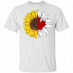 Sunflower Canada Flag - Patriotic T-shirt - Canada Day V-neck Tee