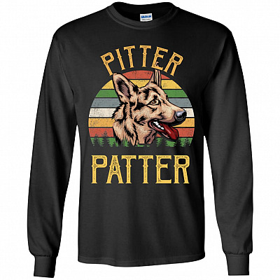 Pitter Patter Arch German Shepherd Vintage Retro Hoodie - Long Sleeve - Sweatshirt