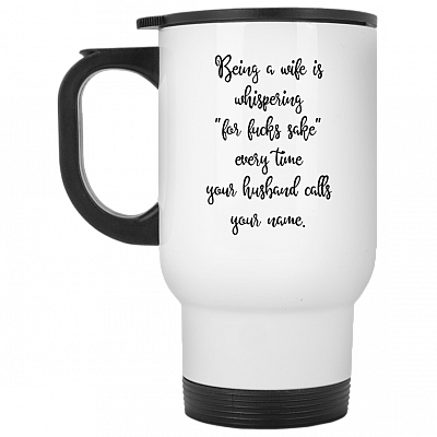 14 oz. White Travel Mug