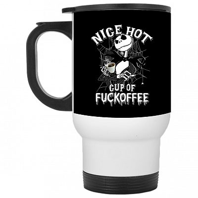 14 oz. White Travel Mug