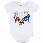 Cute Baby Turtle Fourth Of July Fireworks - US Flag Baby Onsie