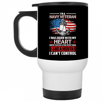 14 oz. White Travel Mug