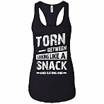 Torn Between Looking Like A Snack And Eating One Cotton Tank Top Tee - Racerback Tank Gym Shirt