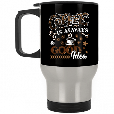 14 oz. Silver Travel Mug