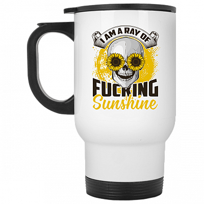 14 oz. White Travel Mug