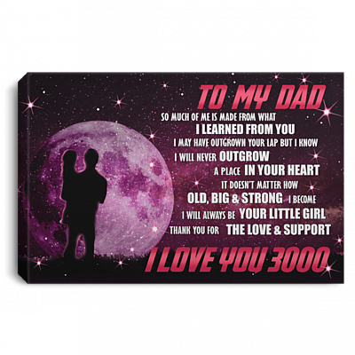 To My Dad So Much Of Me Is Made From What I Learned From You I May Have Outgrown Your Lap Framed Canvas -Unframed Poster