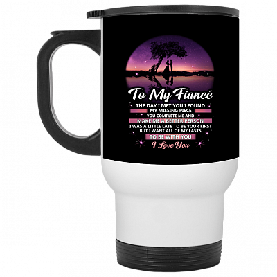 14 oz. White Travel Mug