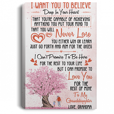 To My Granddaughter Unframed Poster - Gallery Wrapped Framed Canvas Prints